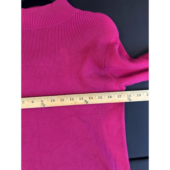 Charter Club Pink Ribbed Mockneck Sweater Size Medium Petite Classic - Picture 7 of 8